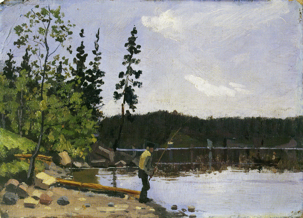 Reproduction du tableau « Pêcheur près de l'eau - Edvard Munch » par Alpha Reproduction en peinture à l’huile