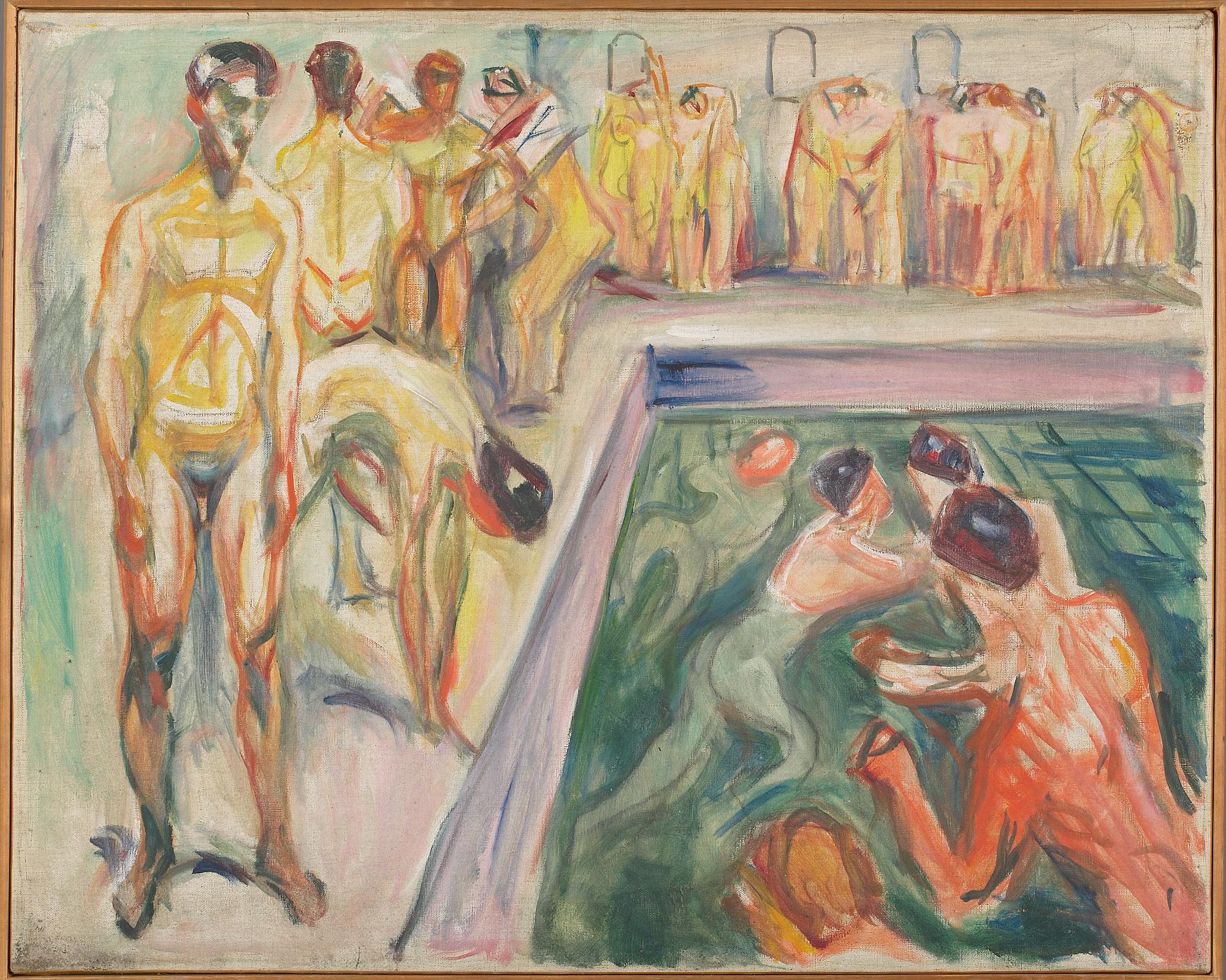 Reproduction du tableau « Hommes nus à la piscine - Edvard Munch » par Alpha Reproduction en peinture à l’huile