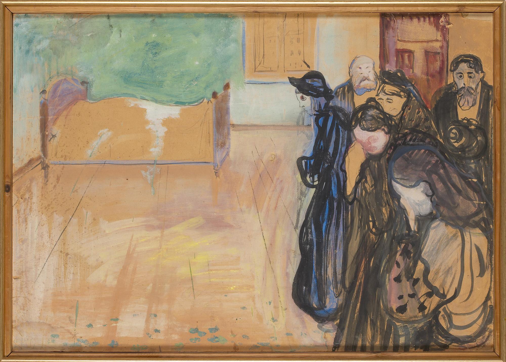 Reproduction du tableau « L'Odeur de la mort - Edvard Munch » par Alpha Reproduction en peinture à l’huile