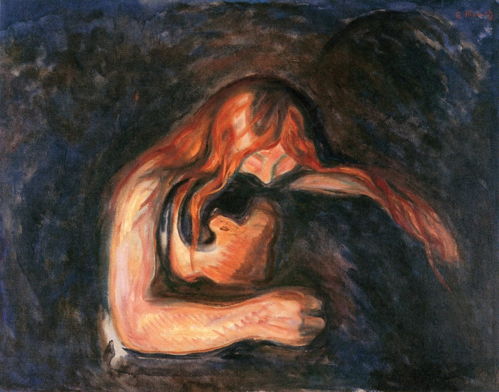 Reproduction du tableau « Vampire - Edvard Munch » par Alpha Reproduction en peinture à l’huile