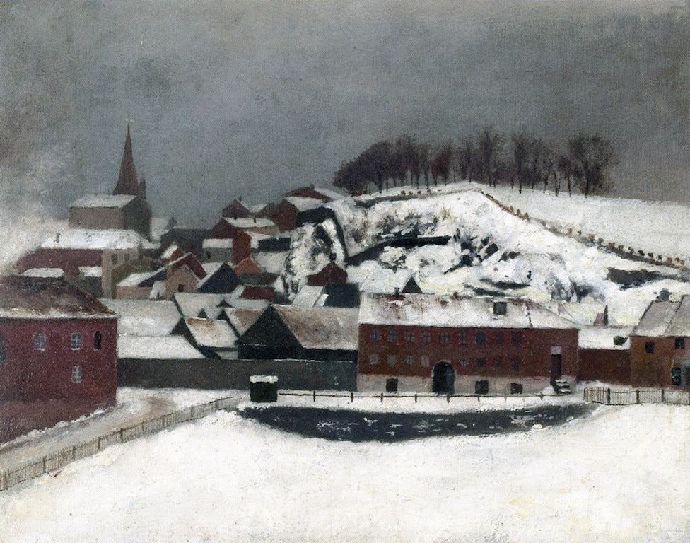 Reproduction du tableau « Vue depuis Fossveien 7 en direction de Bergfjerdingen - Edvard Munch » par Alpha Reproduction en peinture à l’huile