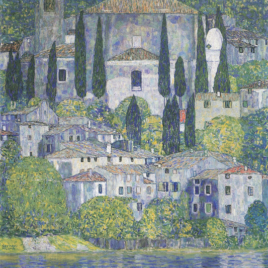 🏰✨ Cassone'da Kilise – Gustav Klimt (1913)