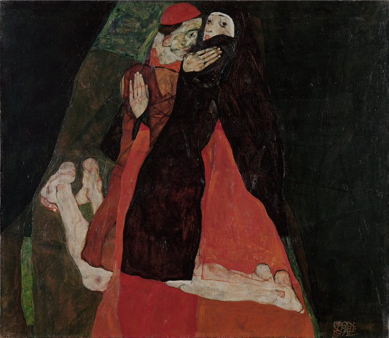 Kardinal ve Rahibe (Okşama) - Egon Schiele