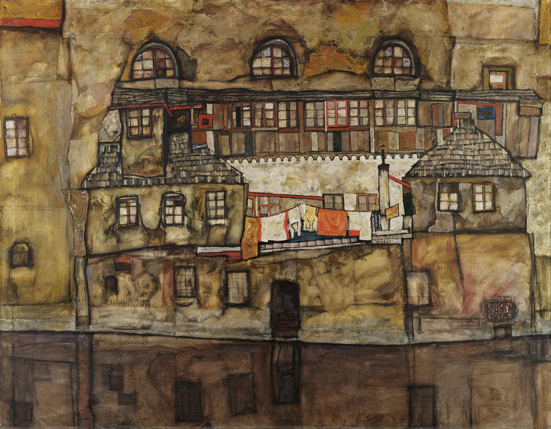 Nehir Üzerindeki Ev Duvarı - Egon Schiele