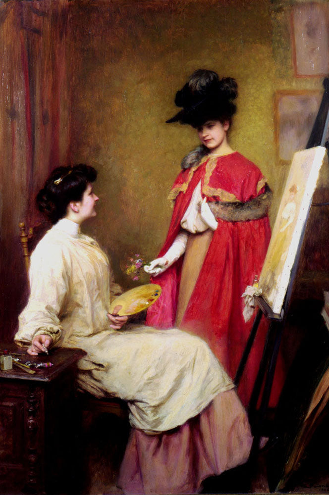 La visite au studio - Émile Friant