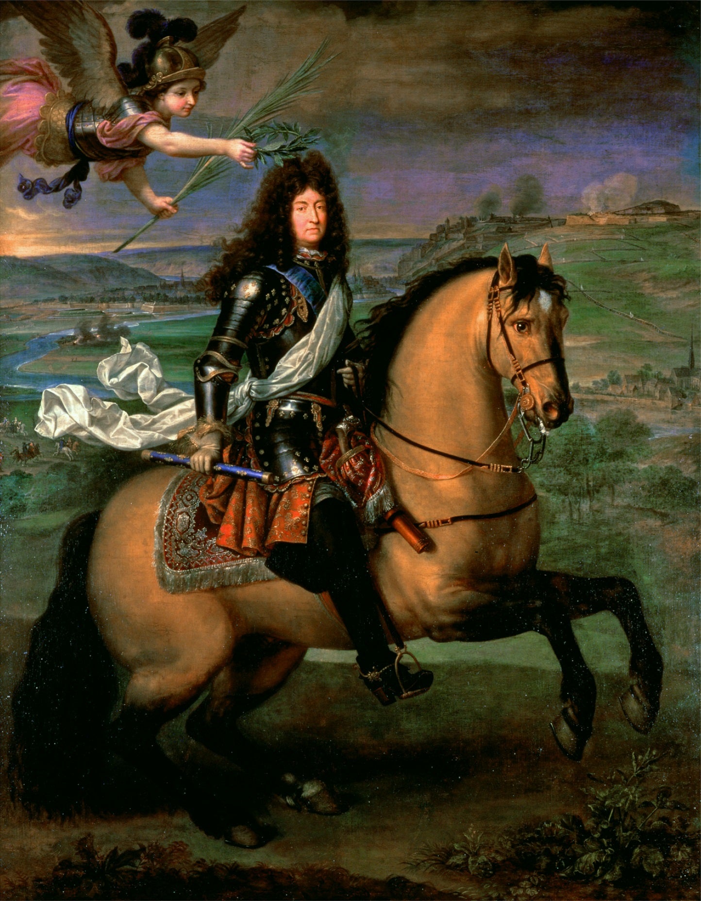 Louis XIV à cheval couronné par la Victoire devant le siège de Namur - Pierre Mignard