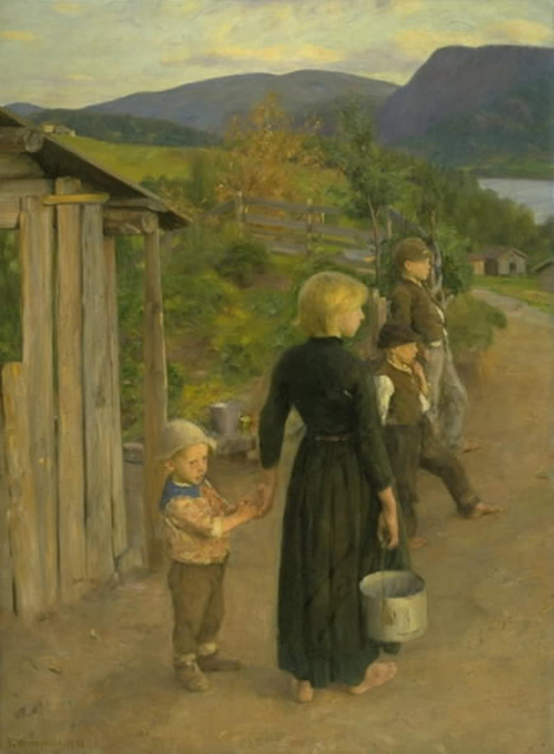 Enfants attendant - Erik Werenskiold