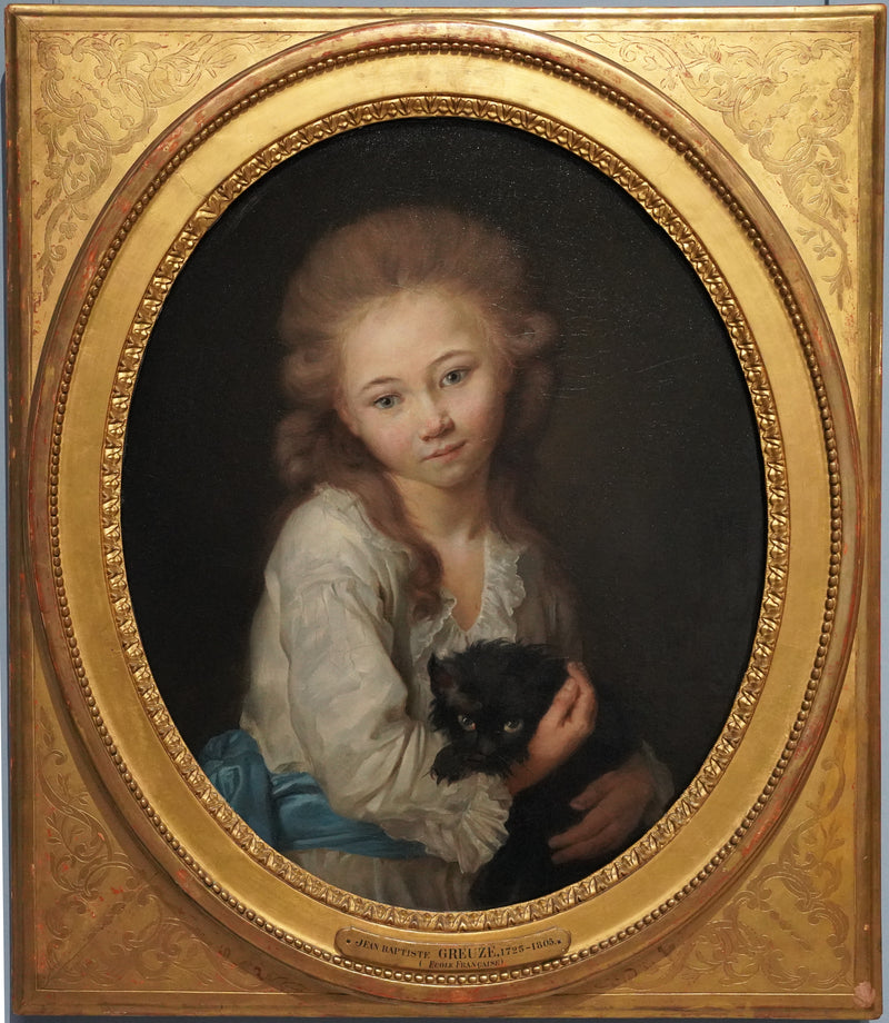 Baculard d'Arnaud'nun Ruh Portresi ve Bir Kedi - Jean-Baptiste Greuze