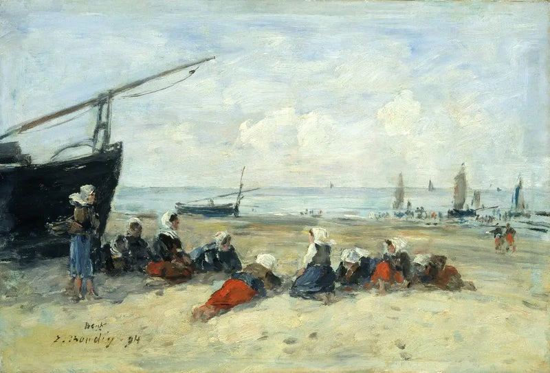 Berck, Plajda Balıkçı Kadınlar, Alçak Gelgit - Eugène Boudin