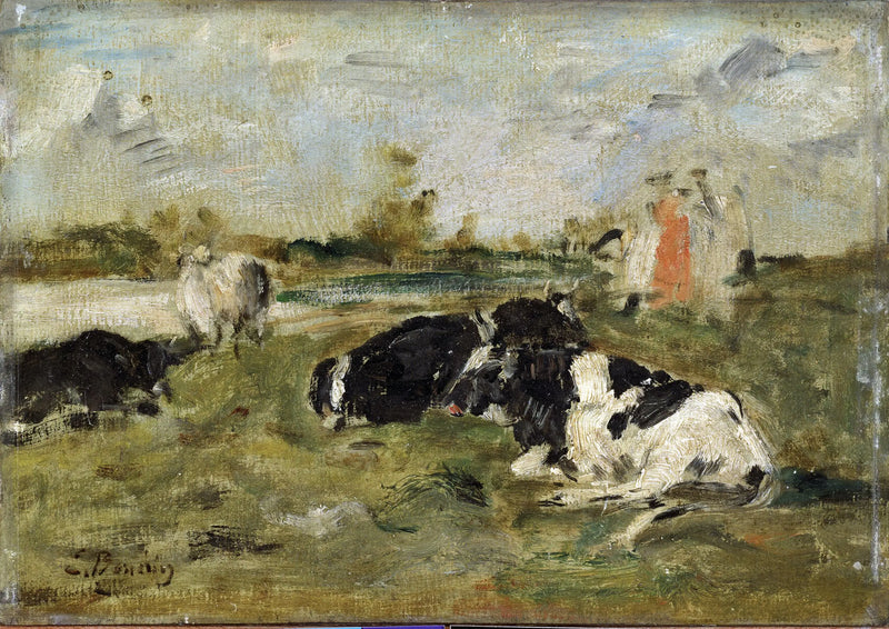Bir Çayırda İnekler - Eugène Boudin