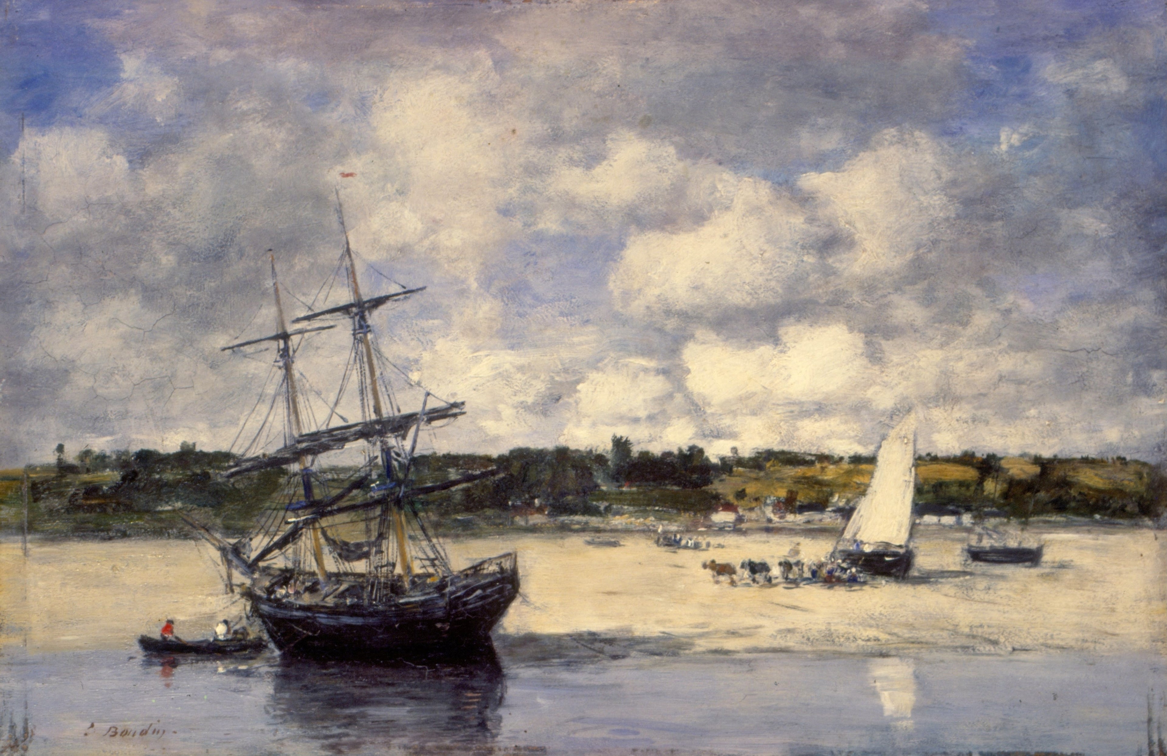 Reproduction du tableau « Portrieux - La côte à marée basse - Eugène Boudin » par Alpha Reproduction en peinture à l’huile