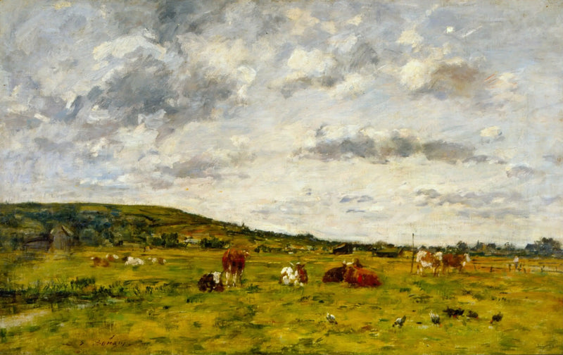 Otlayan İnekler - Eugène Boudin