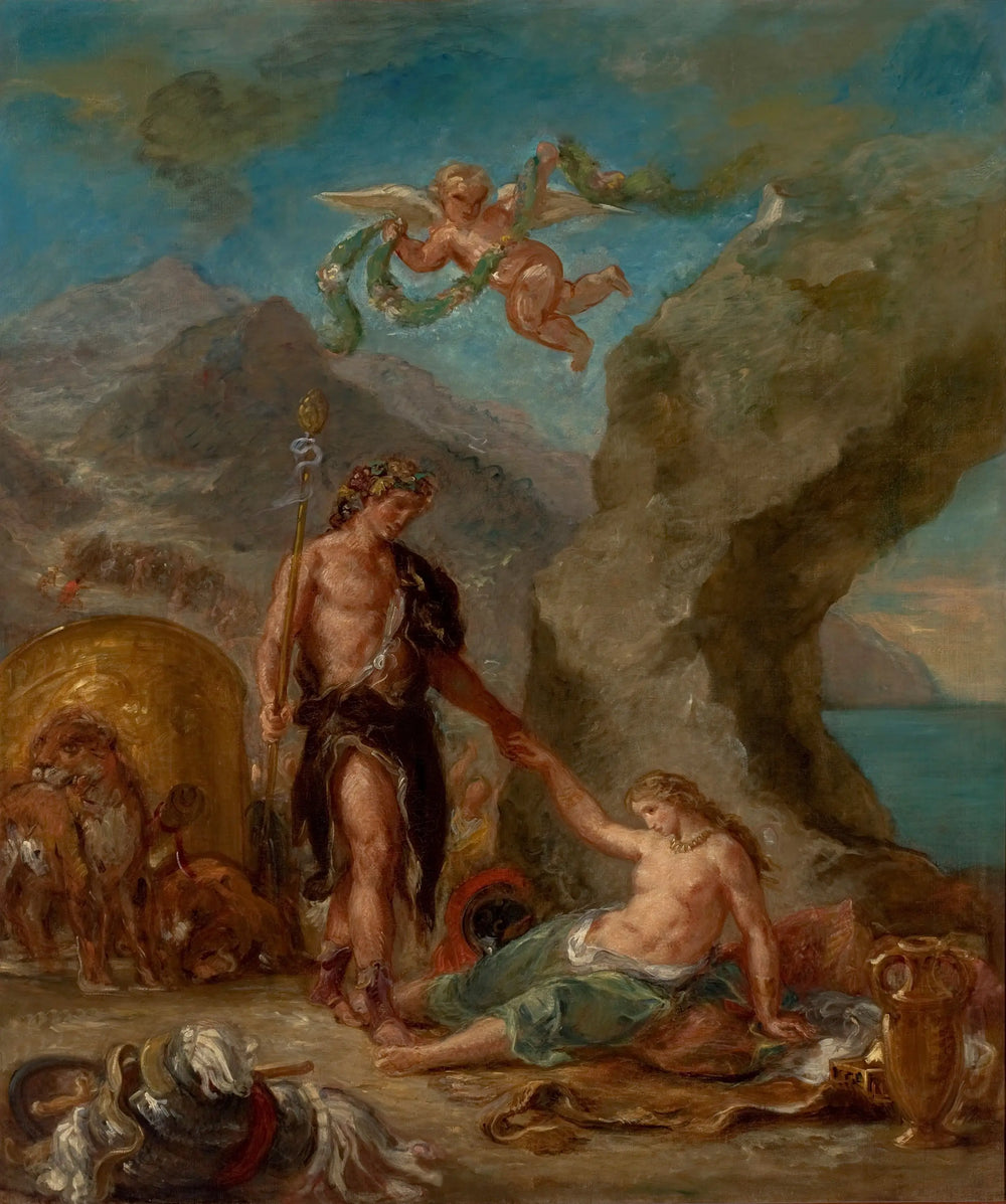 Reproduction du tableau « L'Automne - Baccus et Ariane - Eugène Delacroix » par Alpha Reproduction en peinture à l’huile