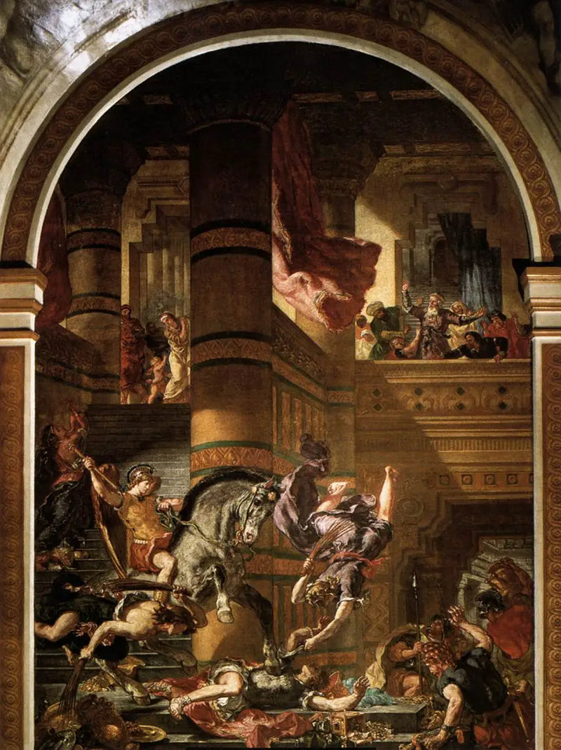 Tapınaktan kovulan Héliodore - Eugène Delacroix