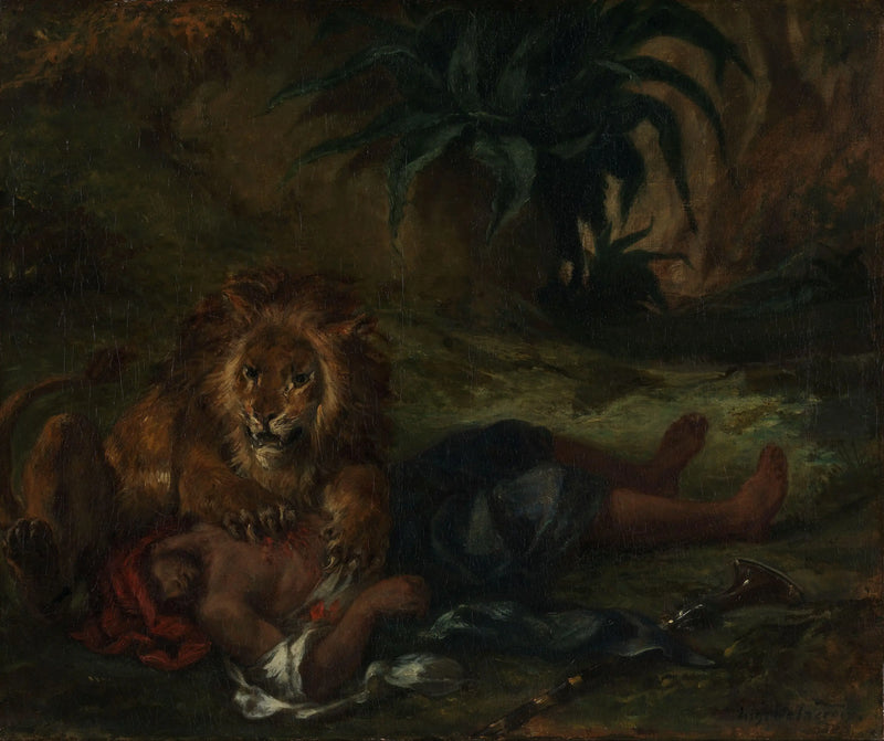 Arap'ı Yiyen Aslan - Eugène Delacroix
