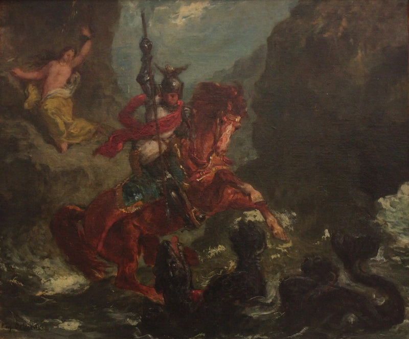 Roger'in Angélique'yi Kurtarması - Eugène Delacroix