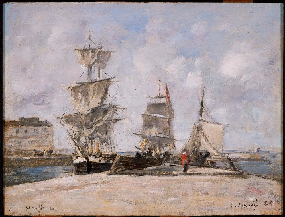 Reproduction du tableau « Port de Honfleur - Eugène Boudin » par Alpha Reproduction en peinture à l’huile
