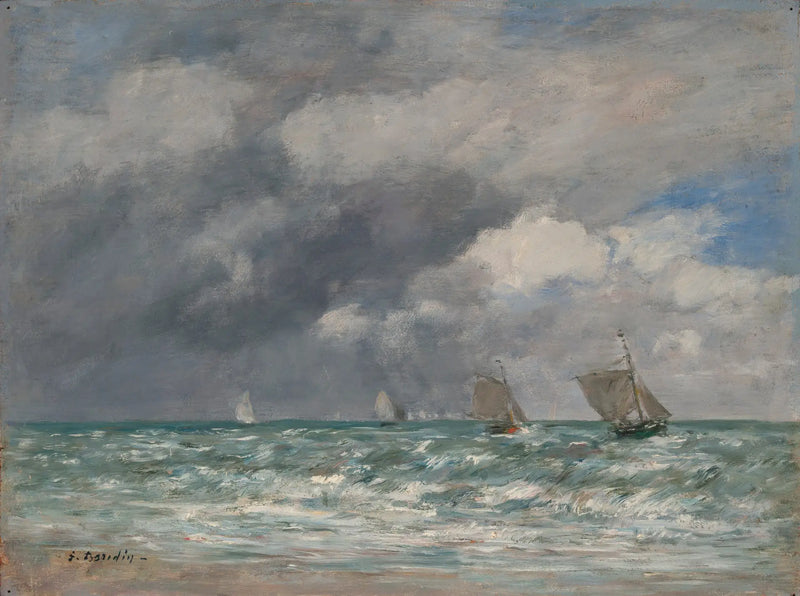 Trouville Önünde Yelkenliler - Eugène Boudin