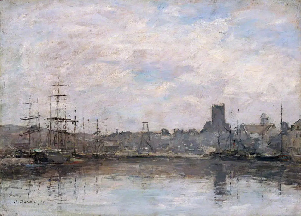 Reproduction du tableau « Matinée de septembre : Port de Fécamp - Eugène Boudin » par Alpha Reproduction en peinture à l’huile