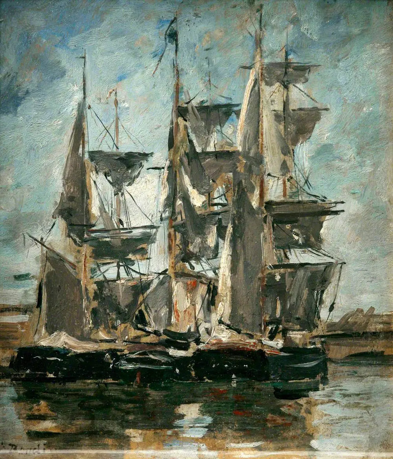 Bir Limanda Gemiler - Eugène Boudin