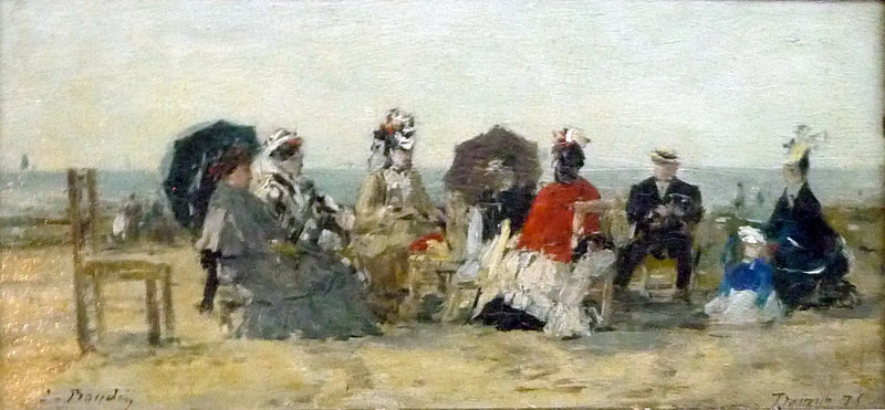 Trouville Plajında Sohbet - Eugène Boudin