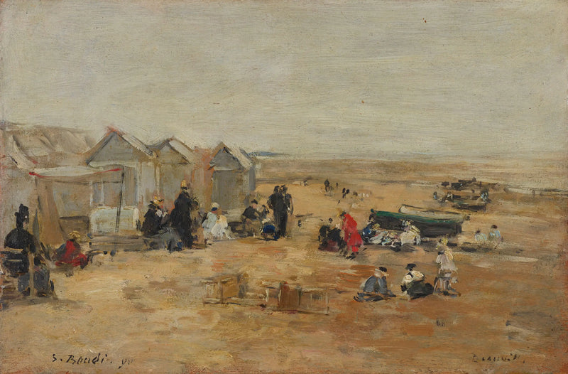 Deauville, Plaj Manzarası - Eugène Boudin