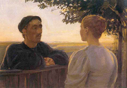Akşam Buluşması Bahçe Çitine Yakın - Anna Ancher
