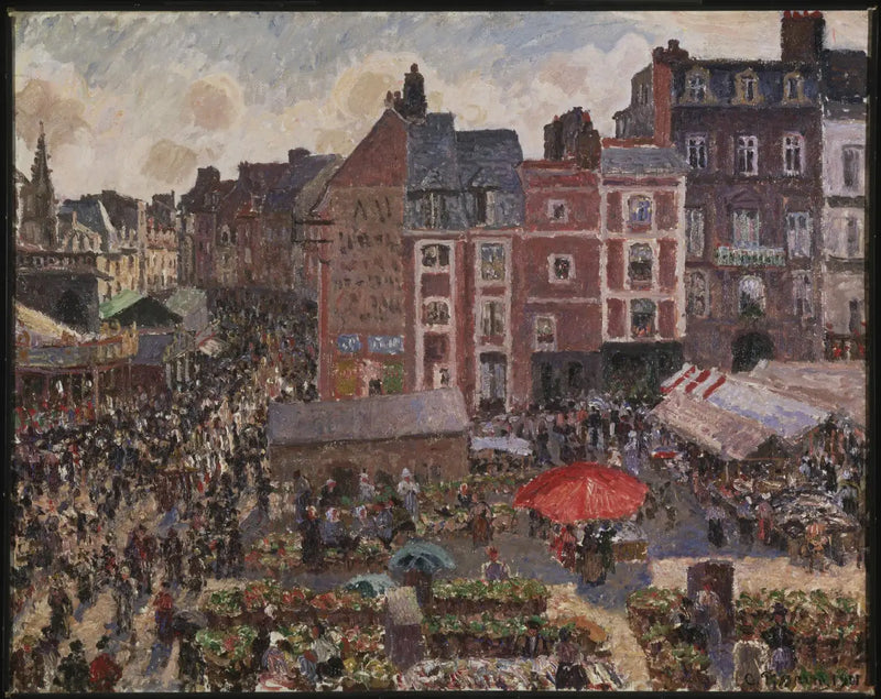 Güneşli bir öğleden sonra Fuar, Dieppe - Camille Pissarro