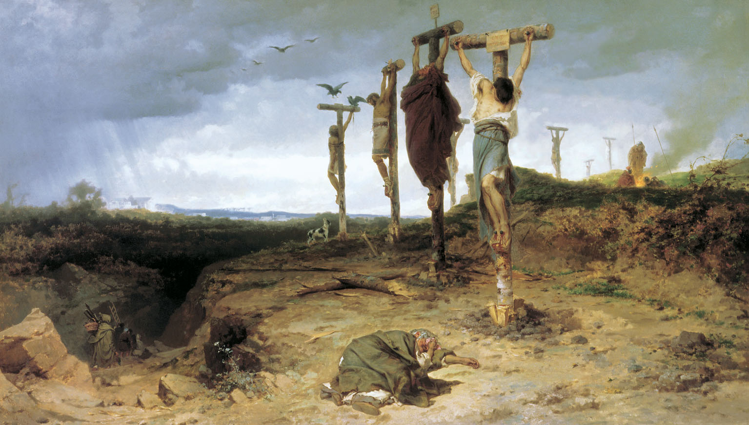 Le cercueil maudit. Lieu d'exécution dans la Rome antique. Les esclaves crucifiés. L'année 1878. - Fyodor Bronnikov