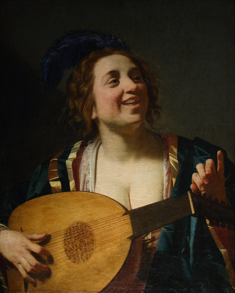 Kadın Lut çalarken - Gerrit van Honthorst