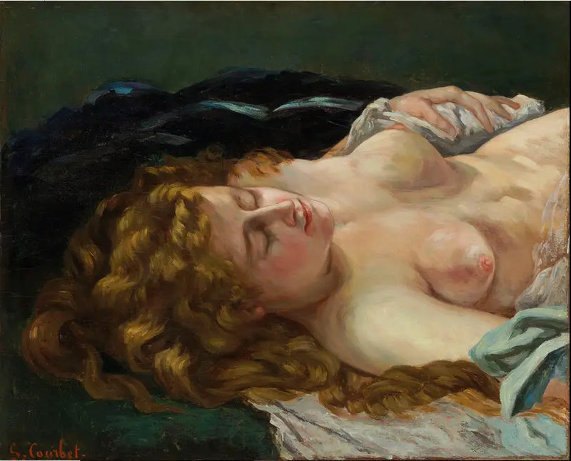 Kızıl Saçlı Uyuyan Kadın - Gustave Courbet