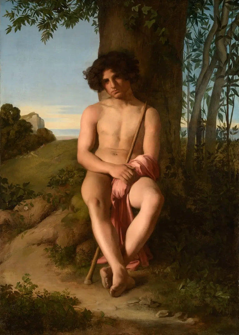 Genç Çoban Oturuyor - Hippolyte Flandrin