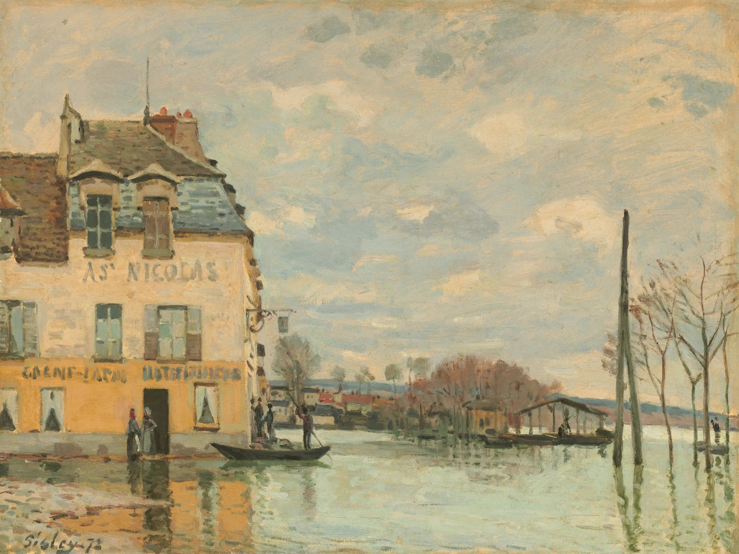 Reproduction du tableau « Inondations à Port-Marly - Alfred Sisley » par Alpha Reproduction en peinture à l’huile