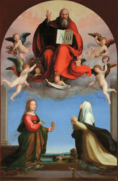 Éternel en gloire entre les saintes Marie de Magdala et Catherine de Sienne - Fra Bartolomeo - Alpha Reproduction