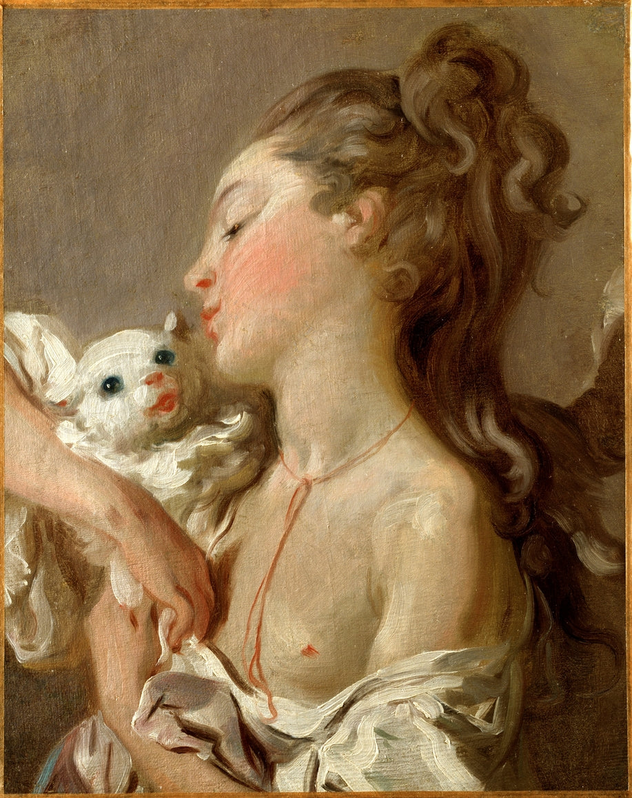 La jeune fille au chat - Jean-Honoré Fragonard