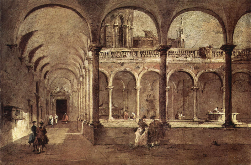Venedik'te Cloître - Francesco Guardi