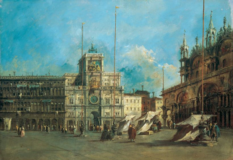 Venice Saint-Marc Meydanı ve Saat Kulesi - Francesco Guardi