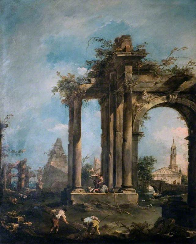 Capriccio avec ruines et figures - Francesco Guardi