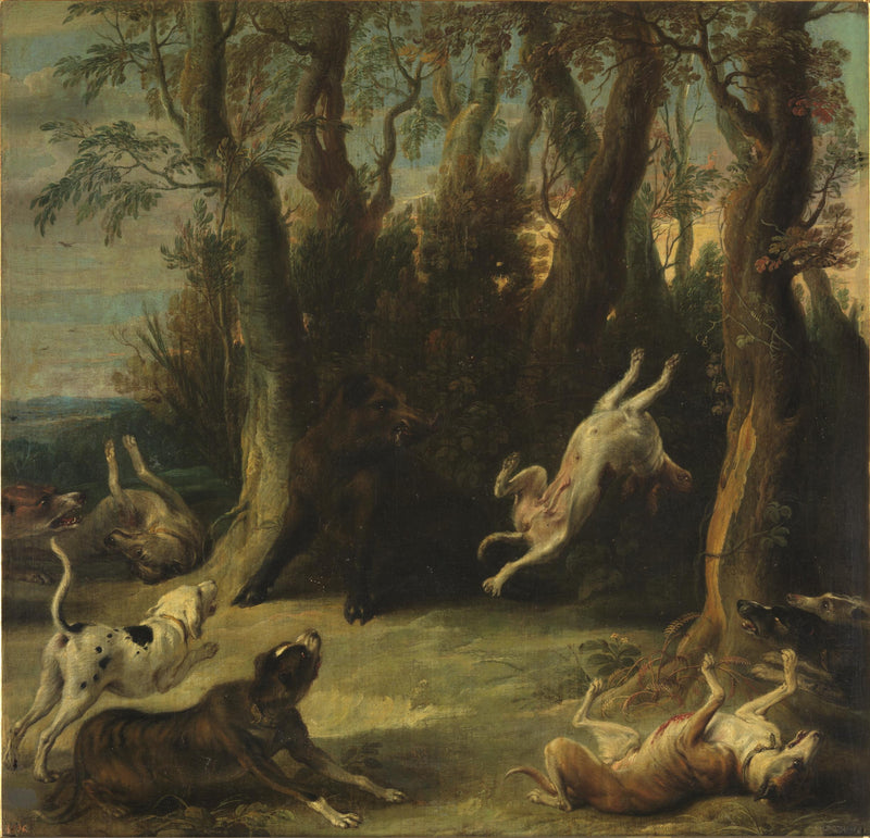 Des chiens attaquent un sanglier - Frans Snyders