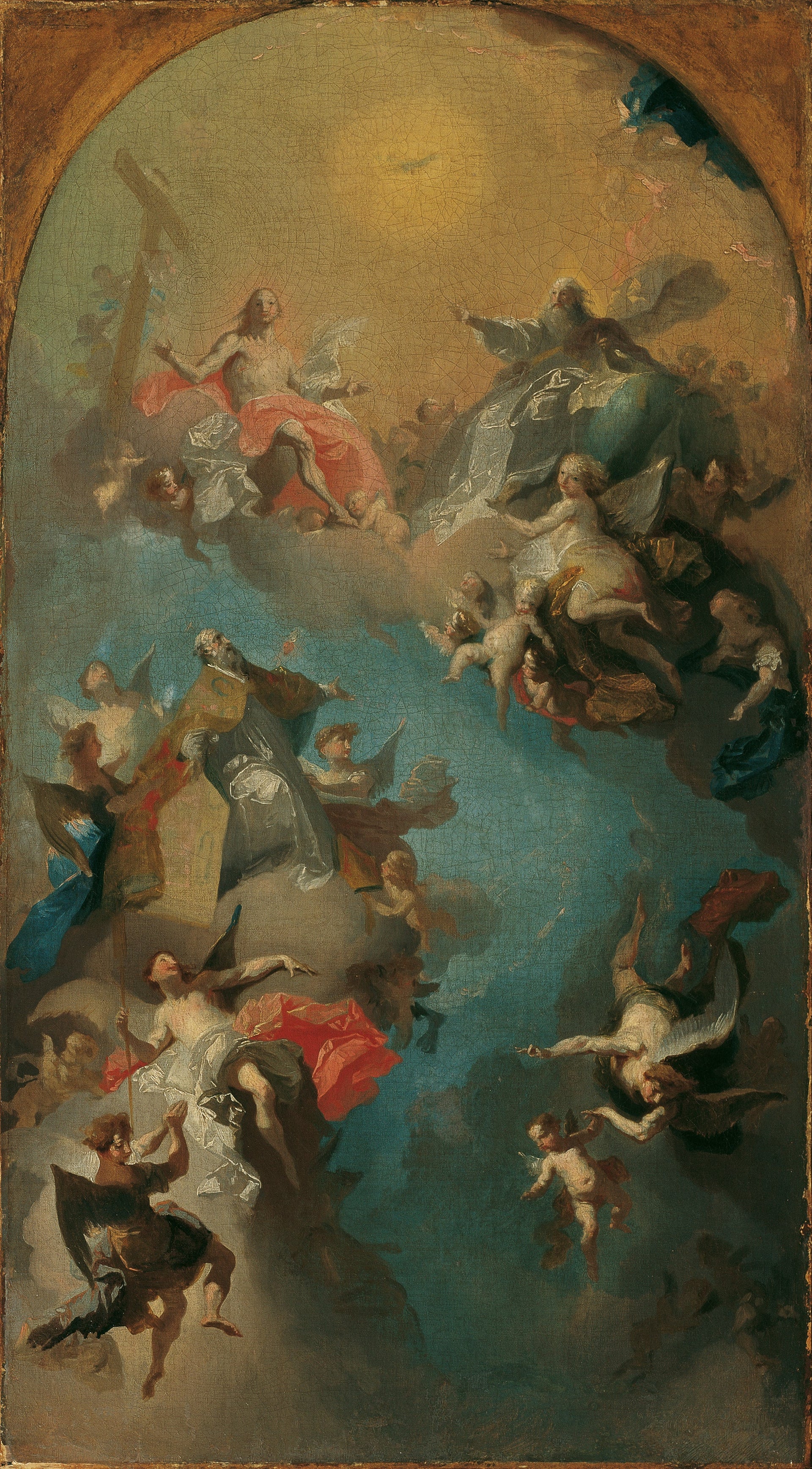 La réception de saint Augustin dans le ciel - Franz Anton Maulbertsch image 1 copie de tableau peinte à la main