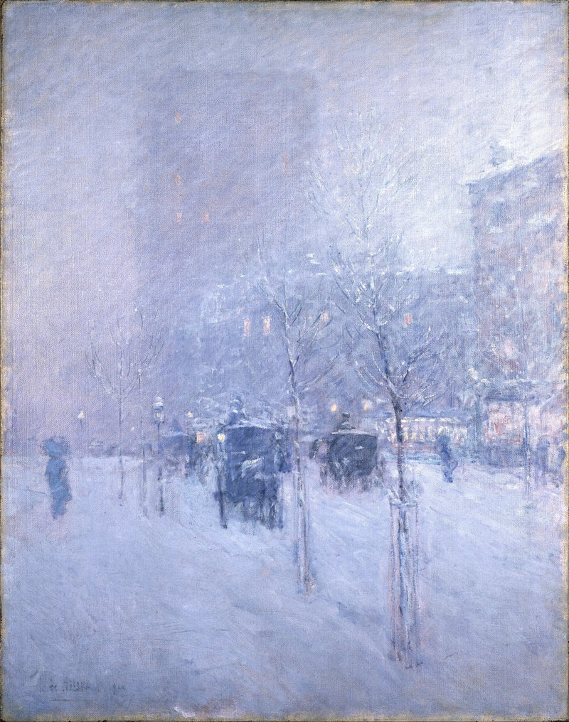 Günbatımı, New York, kış - Childe Hassam
