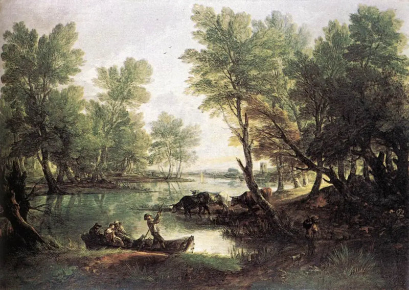 King's Bromley yakınlarındaki Trent, Staffordshire'da manzara - Thomas Gainsborough