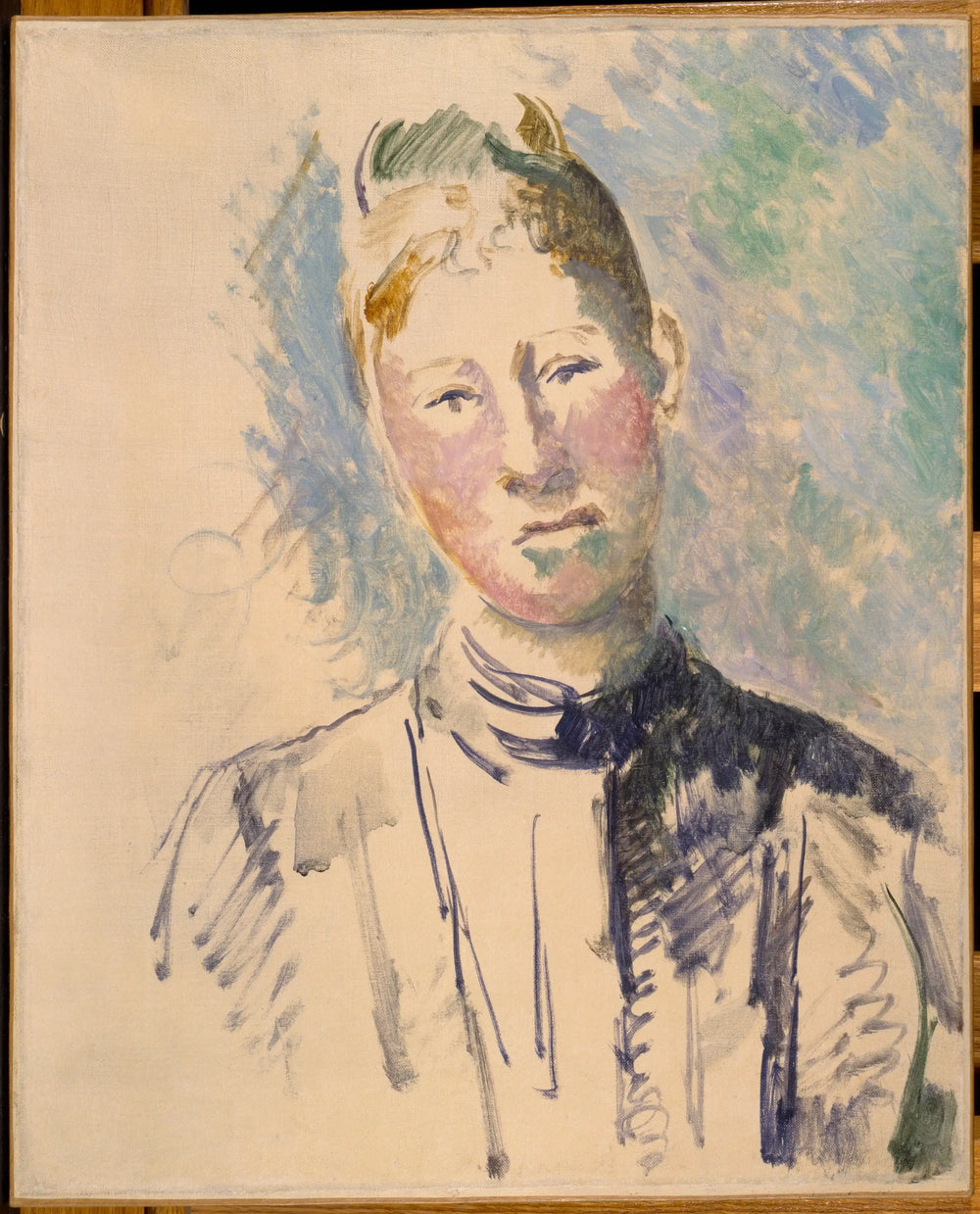 Reproduction du tableau « Madame Cézanne - Paul Cézanne » par Alpha Reproduction en peinture à l’huile