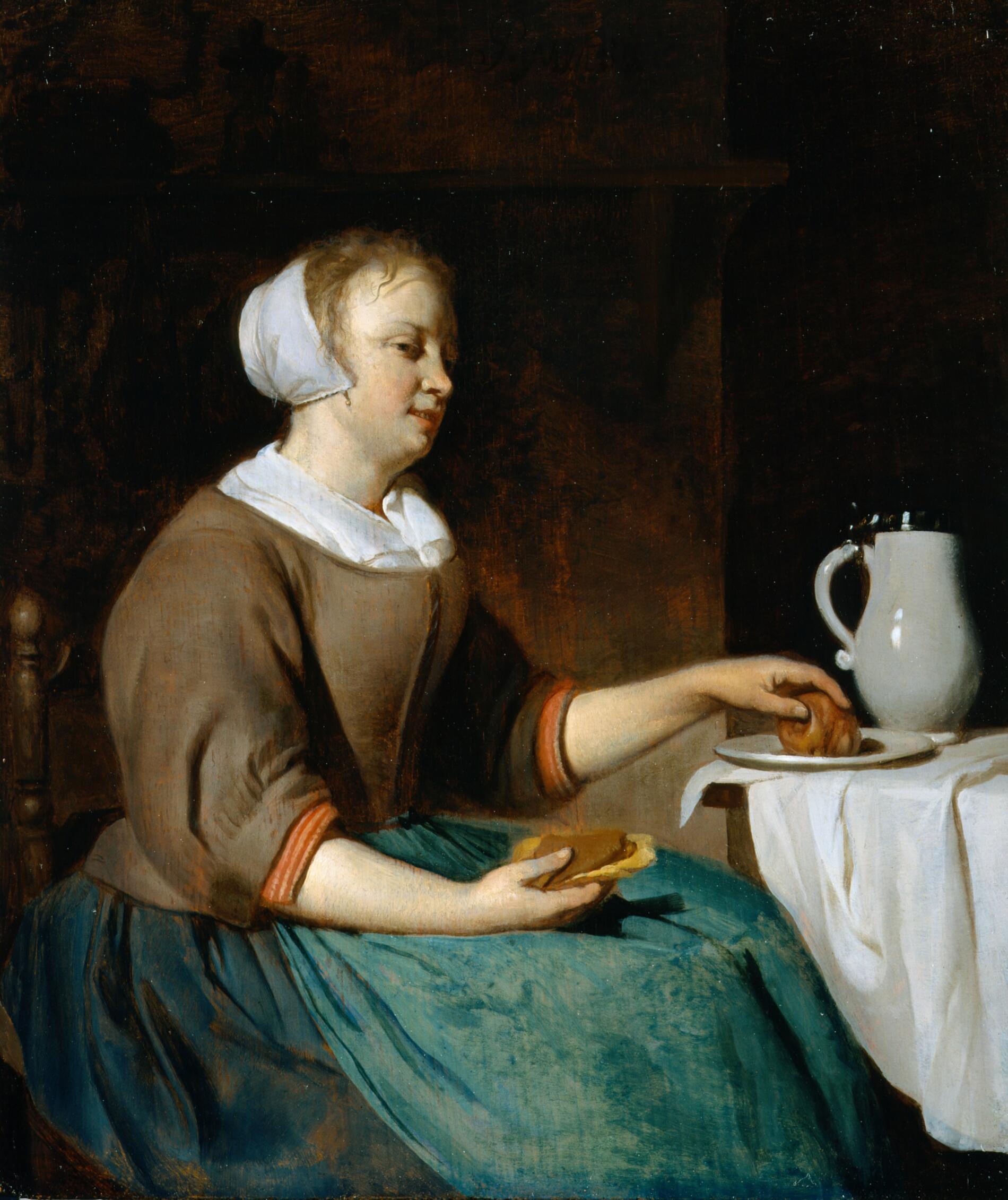 Une jeune femme au petit-déjeuner - Gabriel Metsu