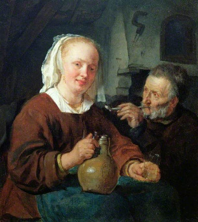 Un homme et une femme autour d'un verre de vin - Gabriel Metsu