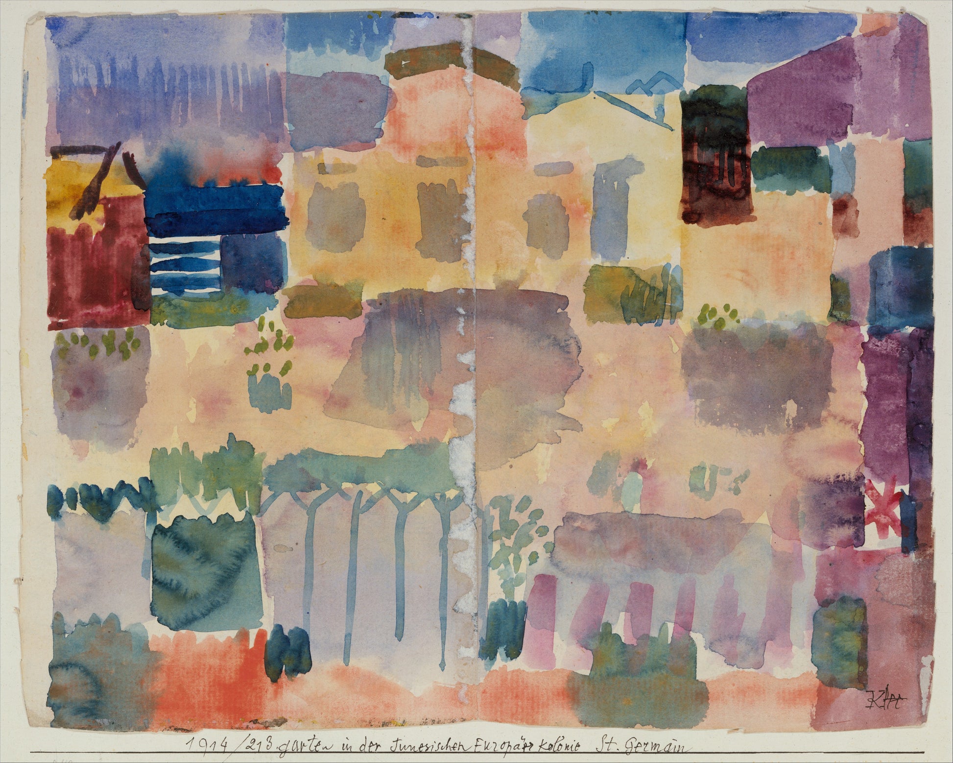 Saint-Germain Bahçesi, Tunus'un yanındaki Avrupa mahallesi - Paul Klee