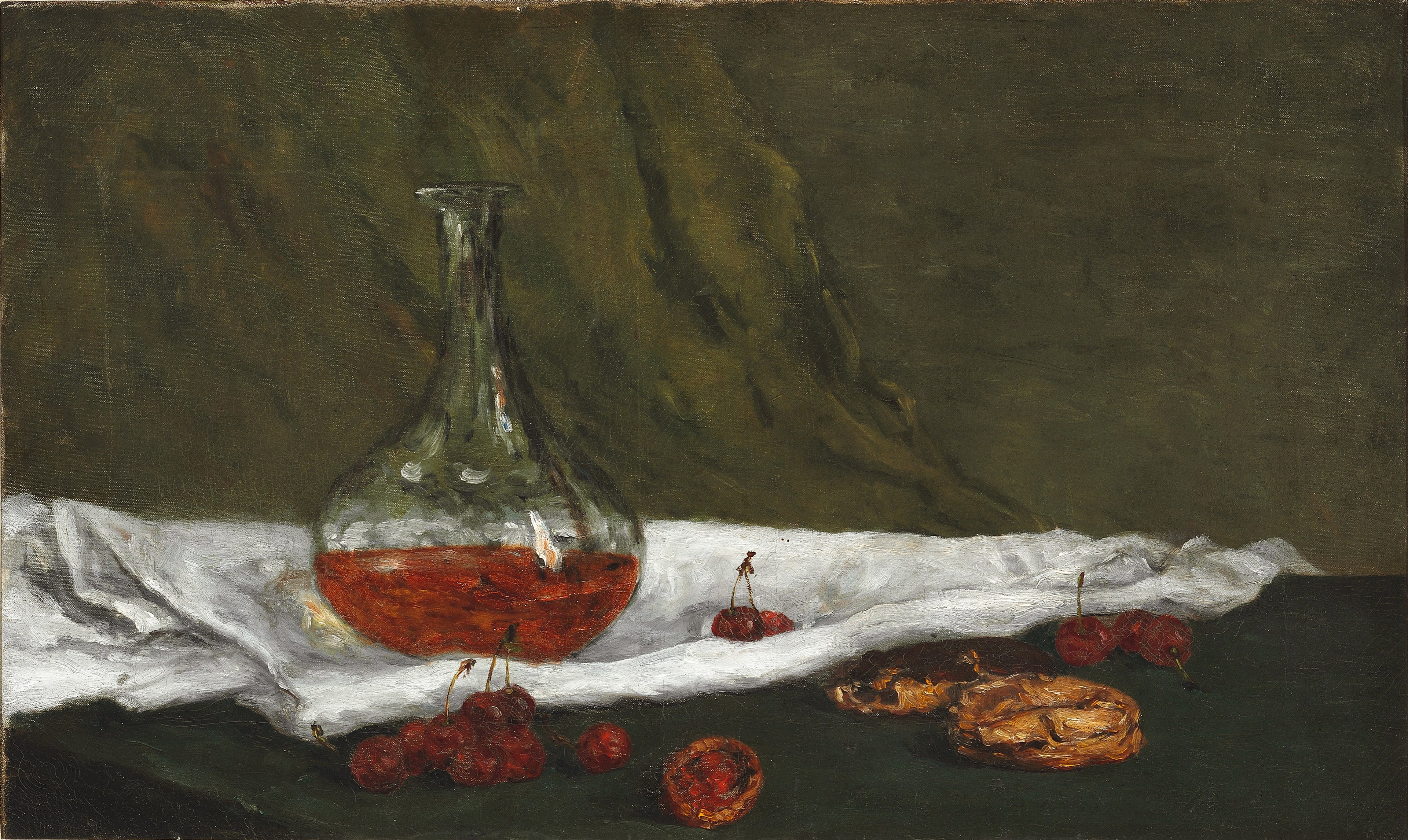 Reproduction du tableau « Cerises et carafon - Paul Gauguin » par Alpha Reproduction en peinture à l’huile