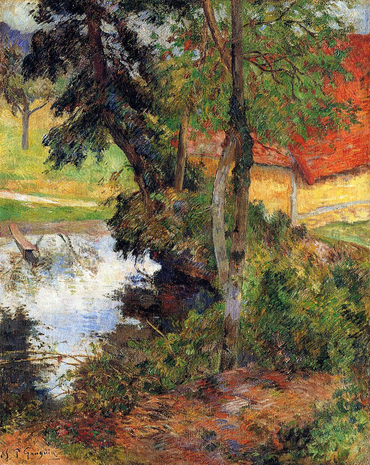 Reproduction du tableau « Paysage au toit rouge - Paul Gauguin » par Alpha Reproduction en peinture à l’huile