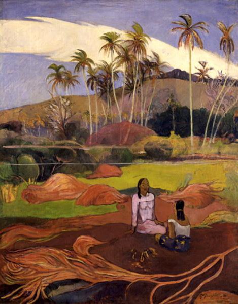 Reproduction du tableau « Femmes près des palmiers - Paul Gauguin » par Alpha Reproduction en peinture à l’huile