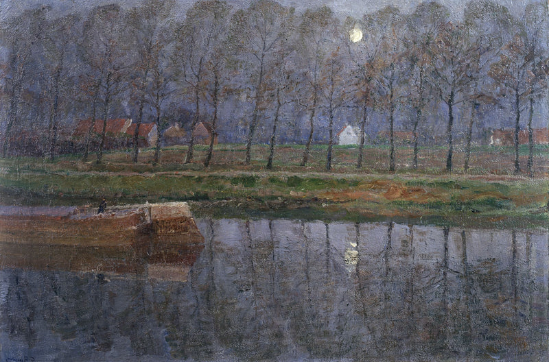 Le canal Gand–Terneuzen au clair de lune – Georges Buysse